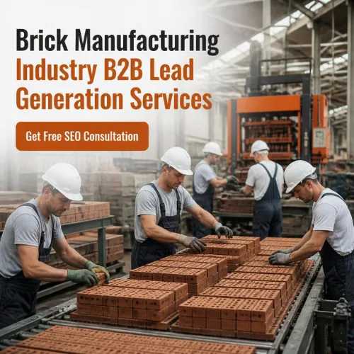 Factory workers stacking bricks with B2B lead generation services