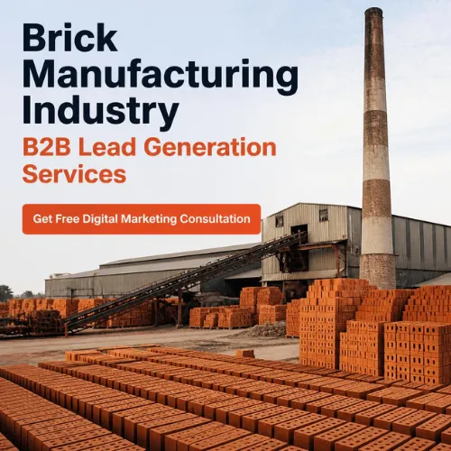 Outdoor brick manufacturing yard and kiln chimney for B2B lead generation