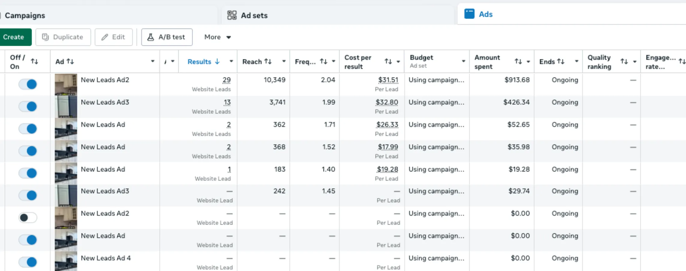 Zen Kitchen Remodel Contractor Google Ads Lead Generation Case Study Screenshot