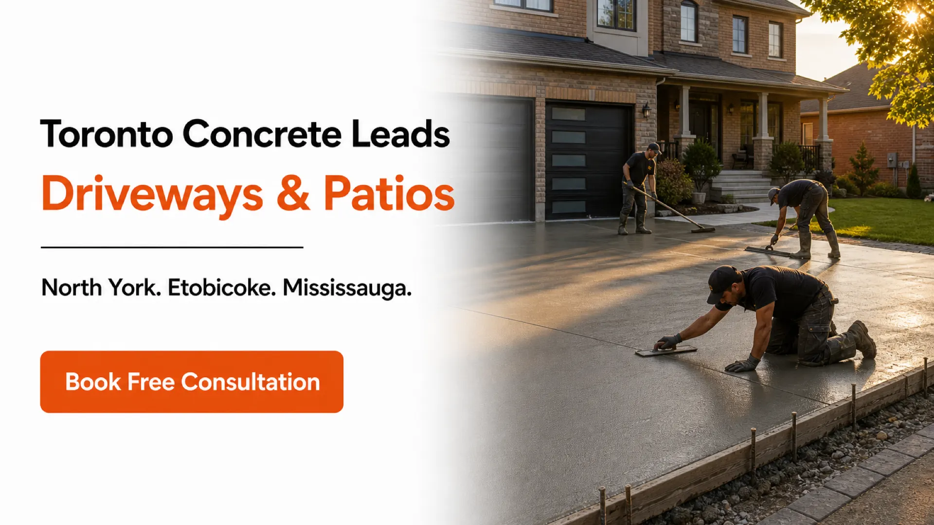 Toronto concrete leads for driveways and patios across North York, Etobicoke and Mississauga