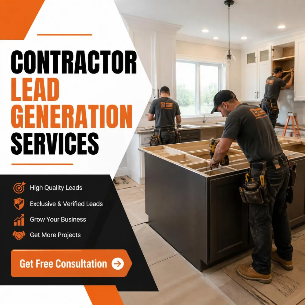 Contractor reviewing a residential remodeling job site while planning a lead generation campaign