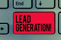 A red keyboard key reads LEAD GENERATION