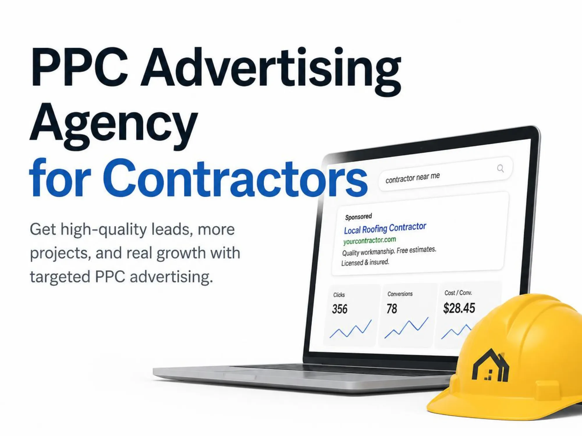LeadGulls contractor PPC advertising agency dashboard and campaign creative