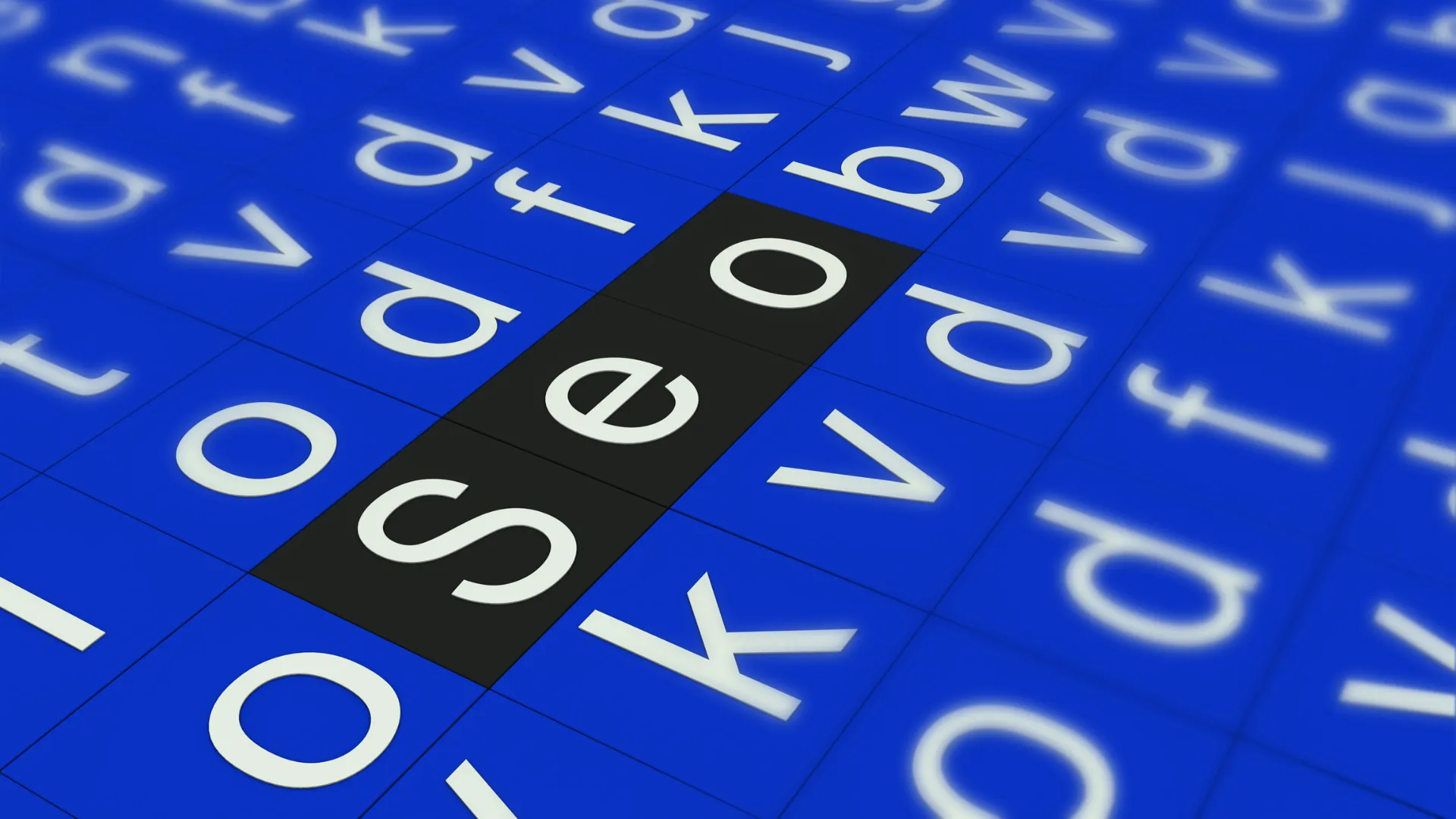 The letters S, E and O highlighted on blue keyboard-style tiles