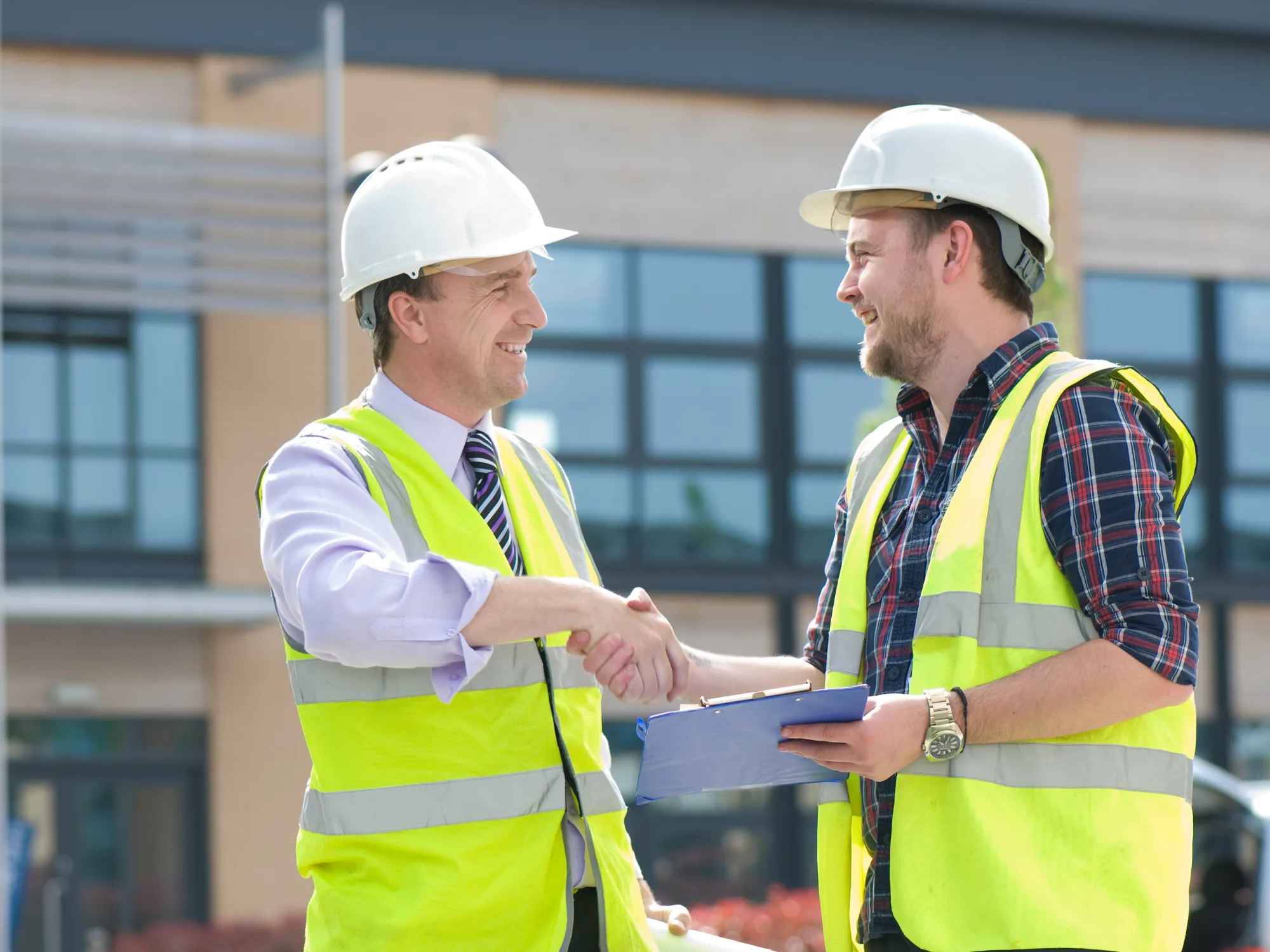 Contractor business owner working on content marketing strategy at computer