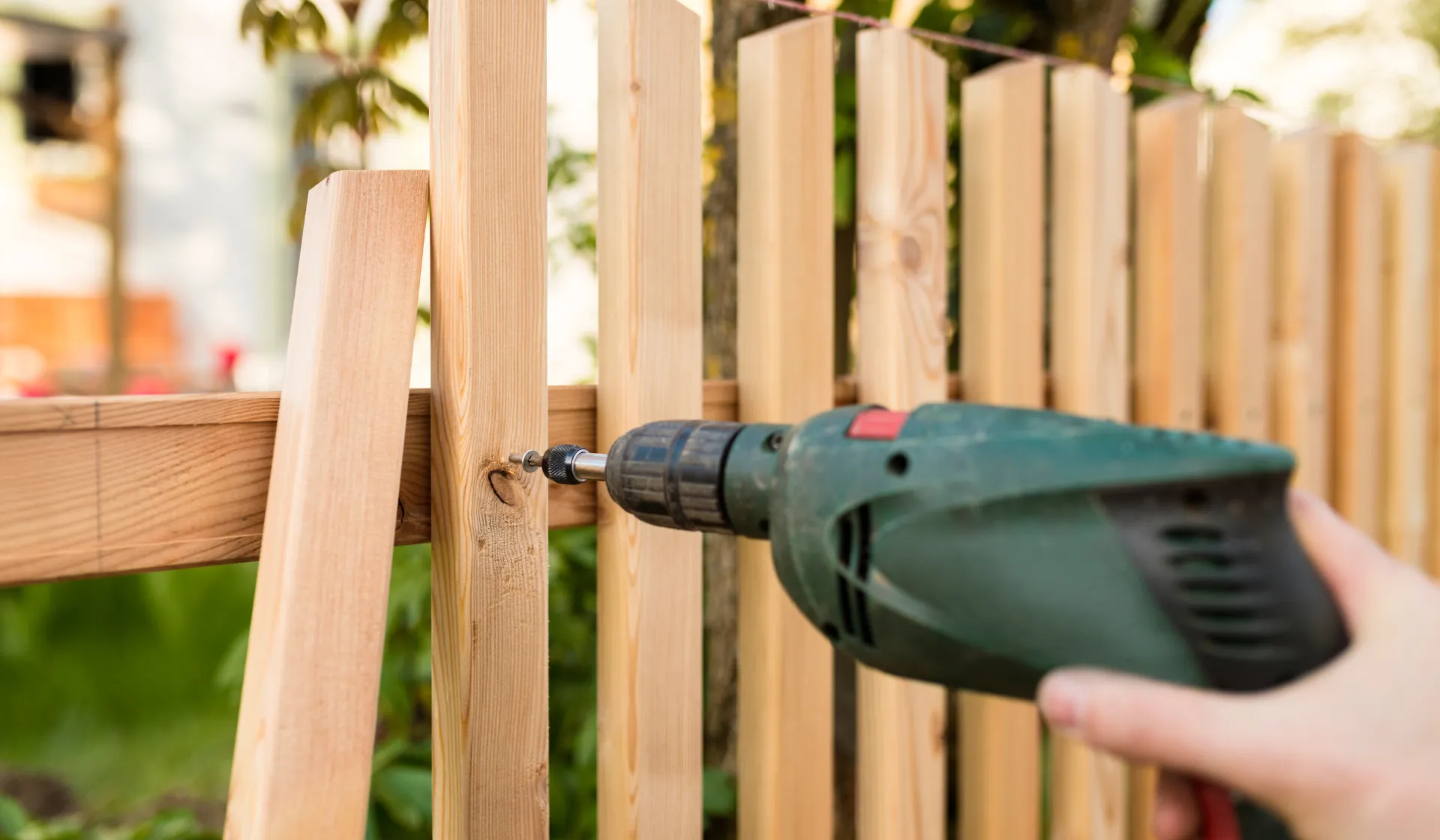 Deck and fence installation project at a residential property