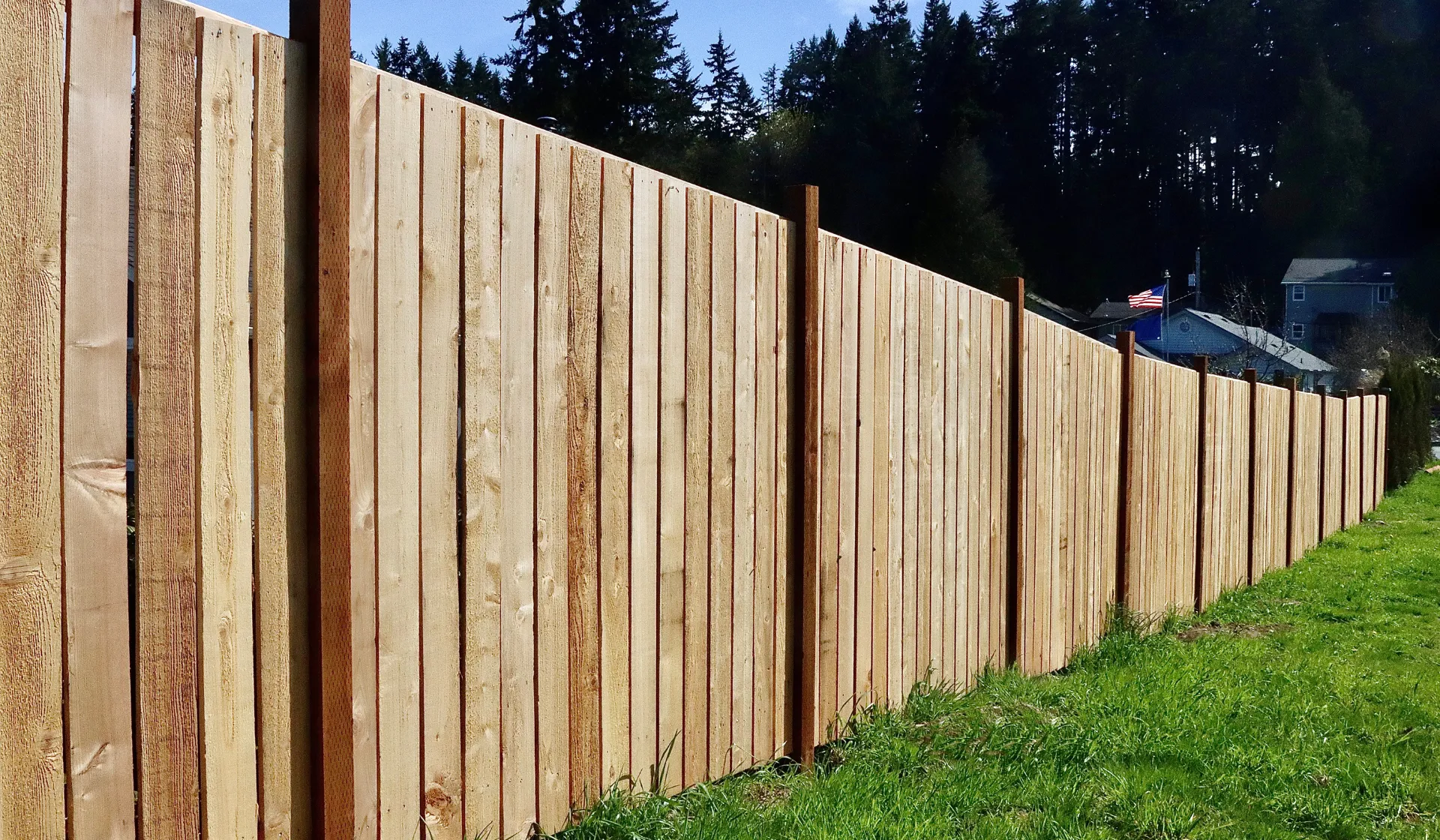 Deck and fence contractor crew working on a residential installation project
