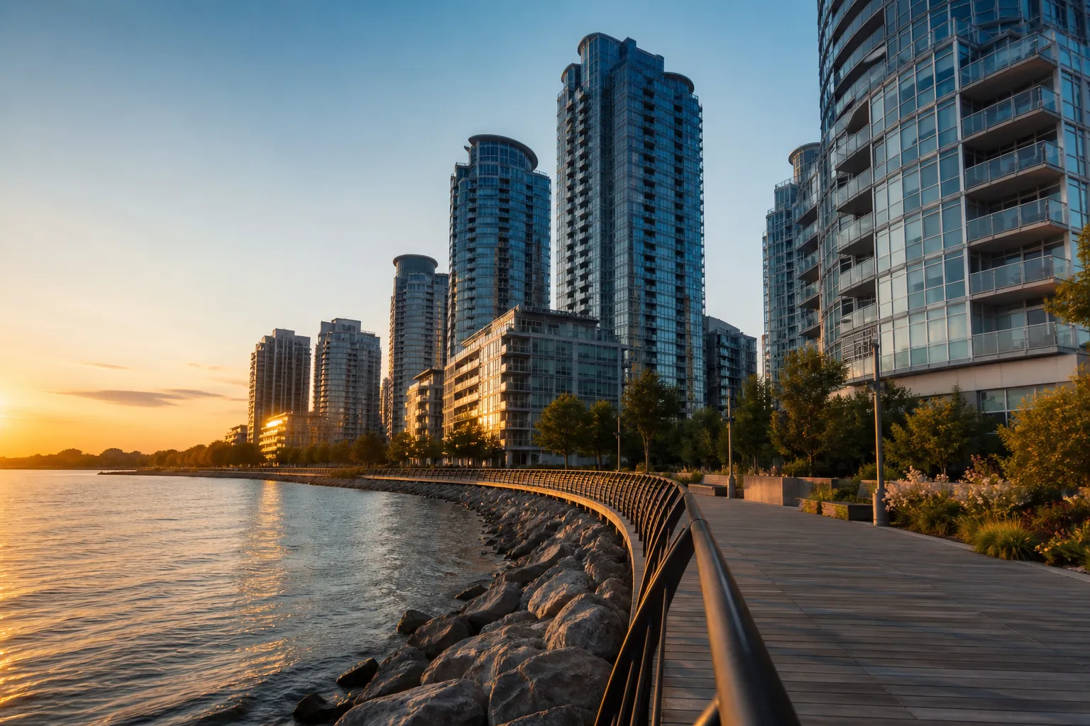 Humber Bay waterfront along Lake Shore in Etobicoke