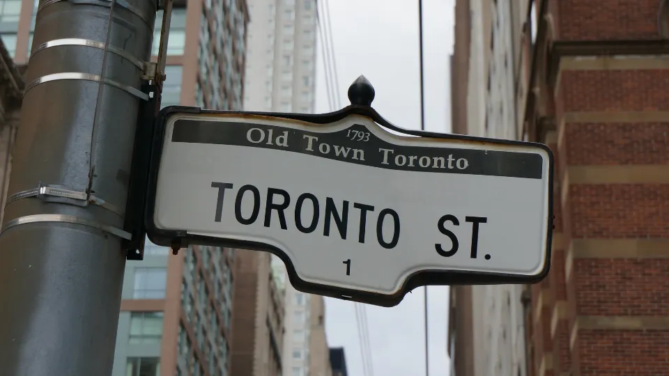 Old Town Toronto Street sign in downtown Toronto