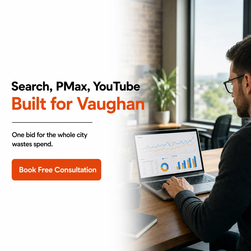 Search, Performance Max and YouTube Ads built for Vaughan businesses